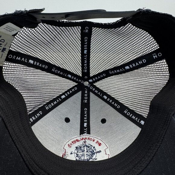 The Normal Brand Heritage Compass Logo Trucker Hat Black Adjustable Mesh Back OS - Picture 9 of 10